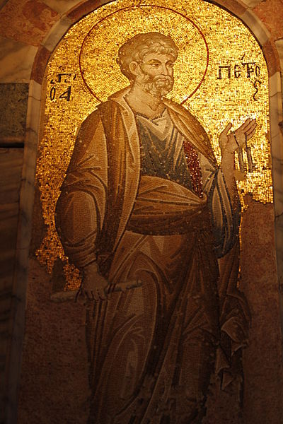 Saint Peter medieval mosaic from Chora Church