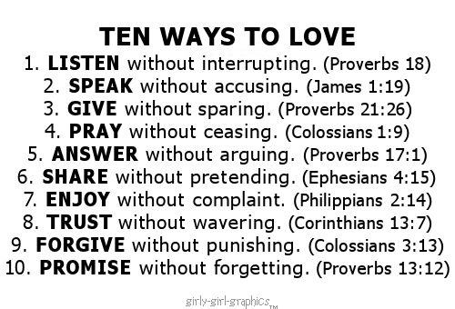 Ten Ways to Love